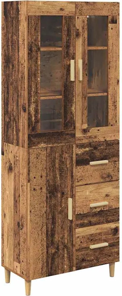 vidaXL Bufet cu sertar Lemn Vechi 69,5 x 34 x 180 cm Lemn compozit