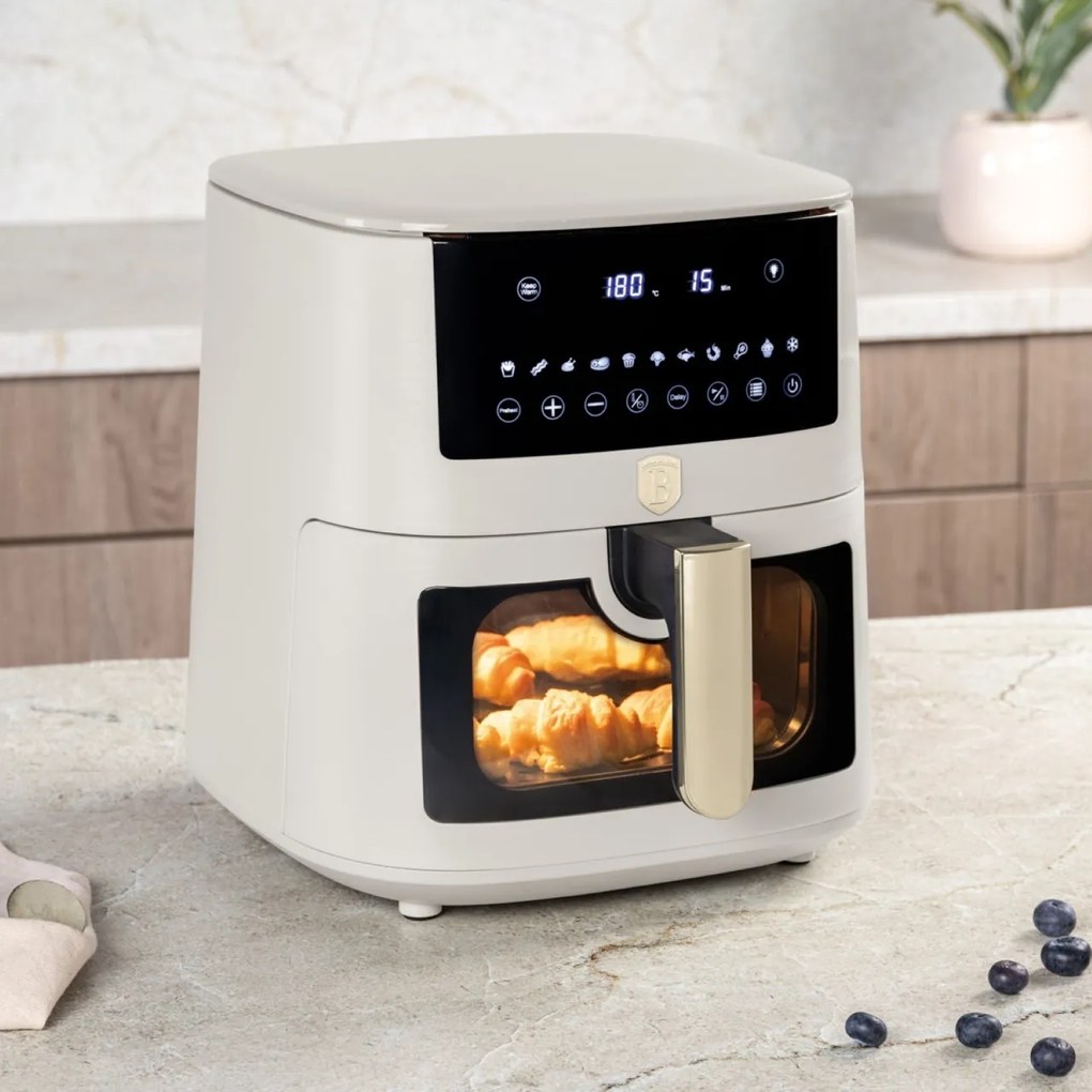 RESIGILAT - Friteuza aer cald capacitate mare 8 l, airfryer Sahara Berlinger Haus BH 9607