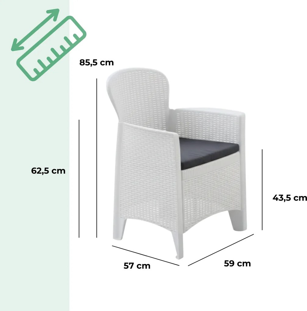 Set grădină AKITA, 3 piese, albă I.P.A.E-Progarden