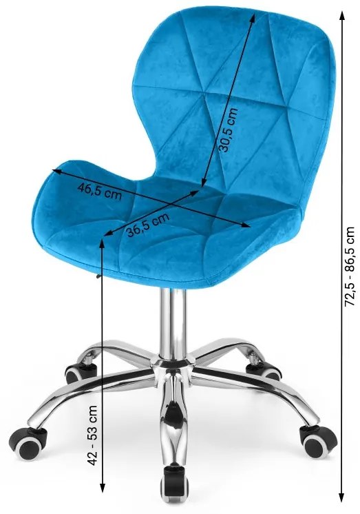 Set pentru birou masa de birou TAYLOR 80x50 cm stejar sonoma + scaun de birou AVOLA VELVET albastru regal