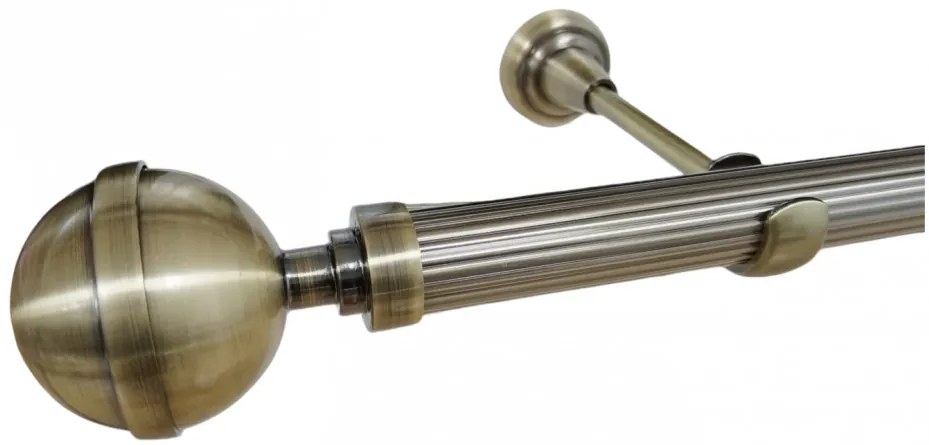 Galerie simpla Kula Lux teava striata aur antic 25mm (Alege marime: 320 cm)