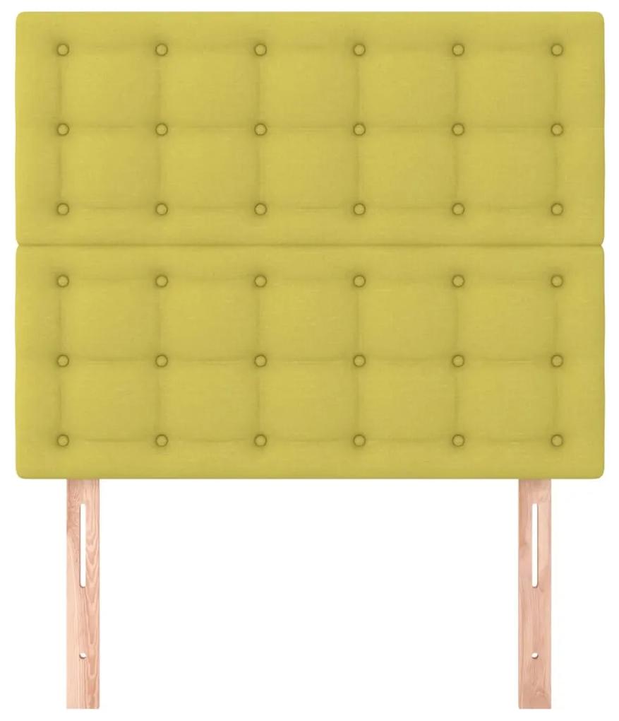 Tablii de pat, 2 buc, verde, 100x5x78 88 cm, textil 2, Verde, 100 x 5 x 118 128 cm