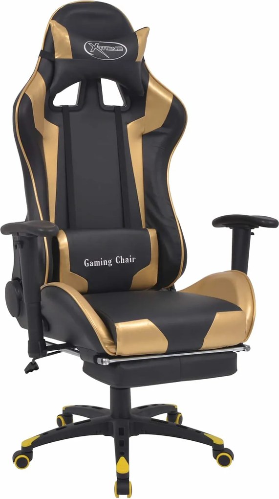 vidaXL Scaun de gaming Auriu 70 x 71 x 136 cm Piele artificiala