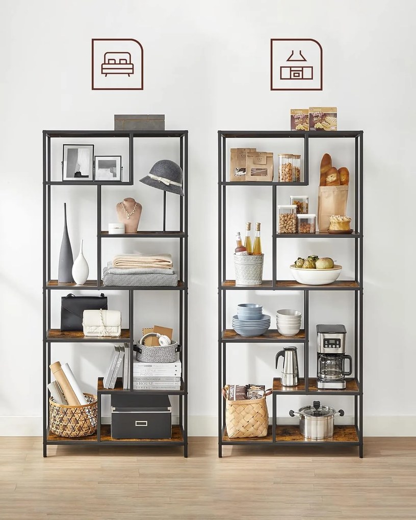 Biblioteca de design TAYLOR 180x80 cm, maro rustic