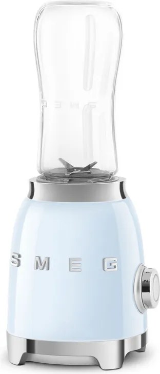 Blender Smeg PBF01PBEU, 300 W, 2 x 600 ml, 20 000–24 000 rpm, Baza antiderapanta, Fara BPA, Otel inoxidabil, Albastru pastel