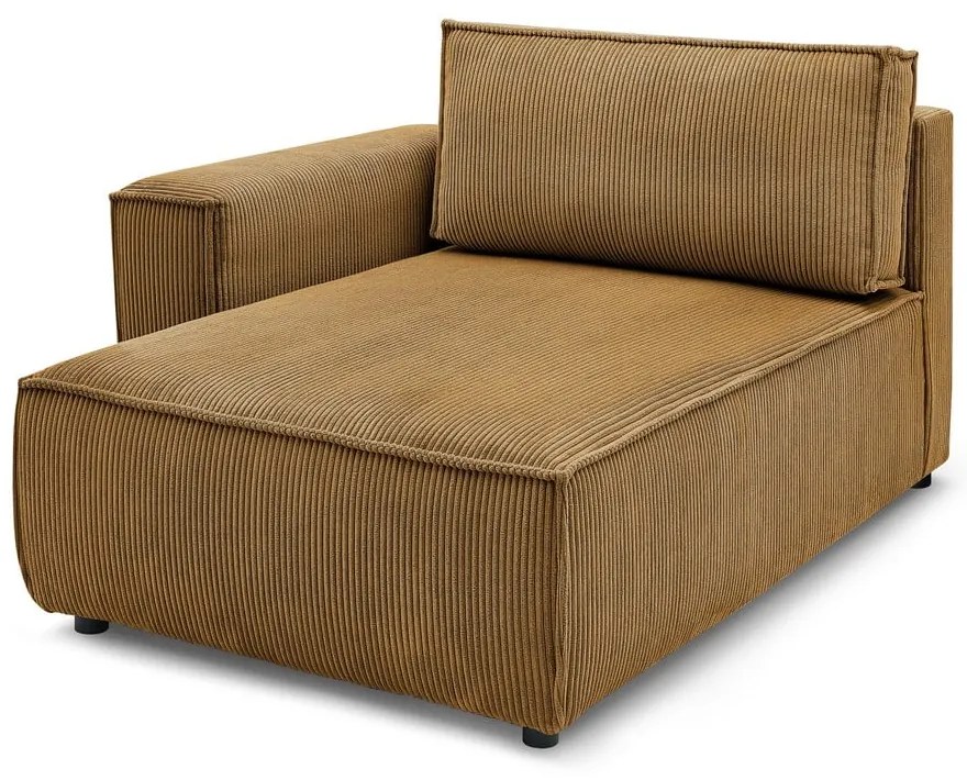 Modul pentru canapea galben muștar cu tapițerie din catifea reiată (cu colț pe partea stângă ) Nihad modular – Bobochic Paris