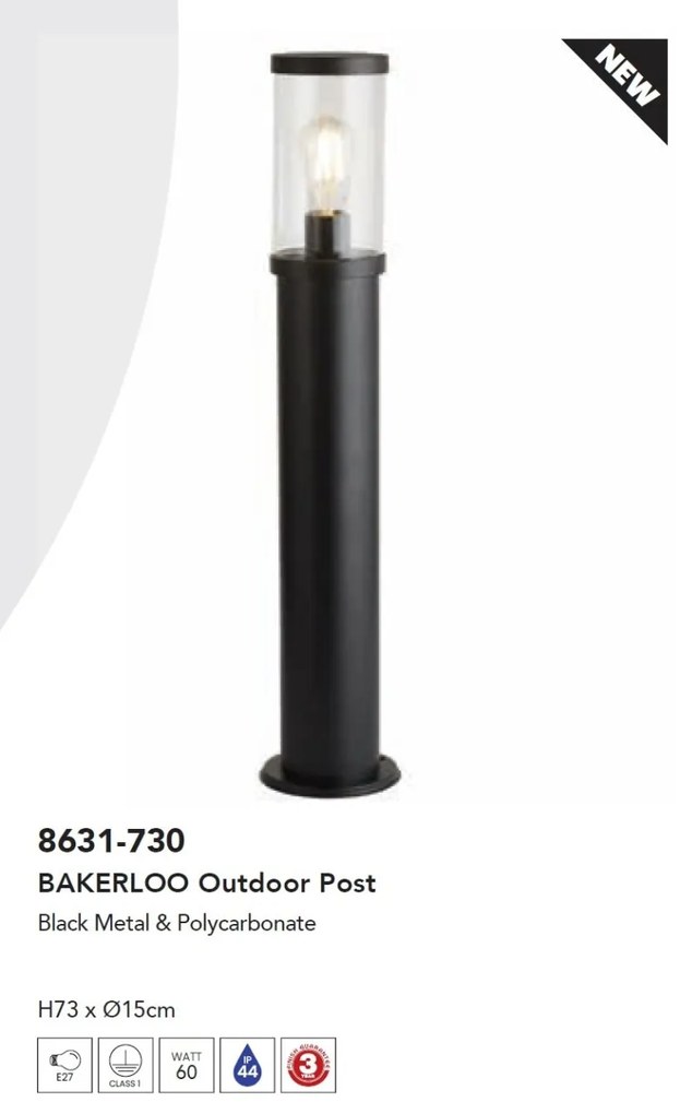 Stalp de exterior modern IP44 Bakerloo H-73cm