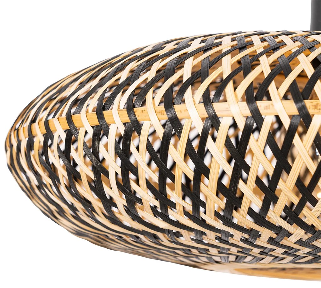 Lampă suspendată orientală din bambus negru 50 cm - Ostrava