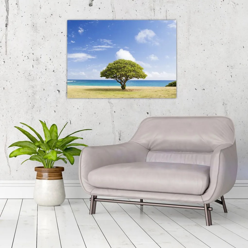 Tablou plaja cu copac (70x50 cm)