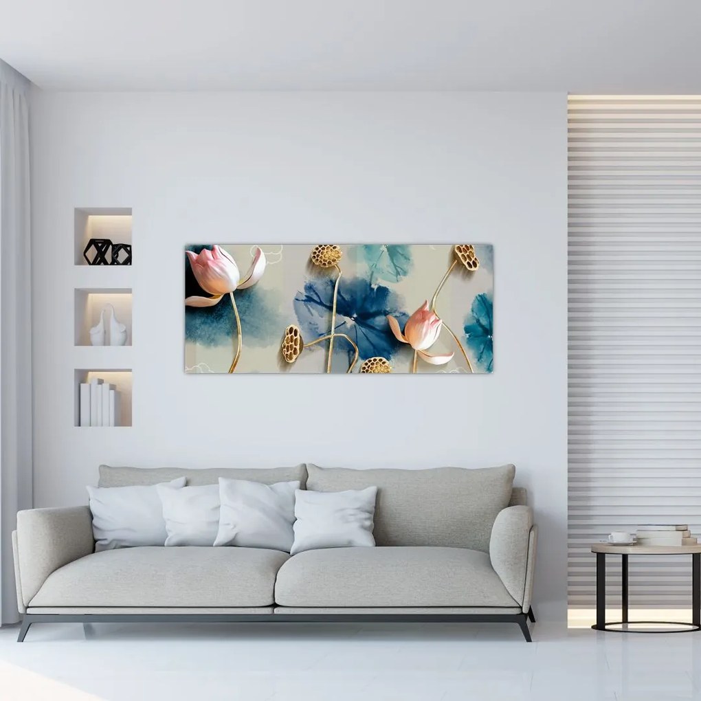 Tablou cu flori (120x50 cm)