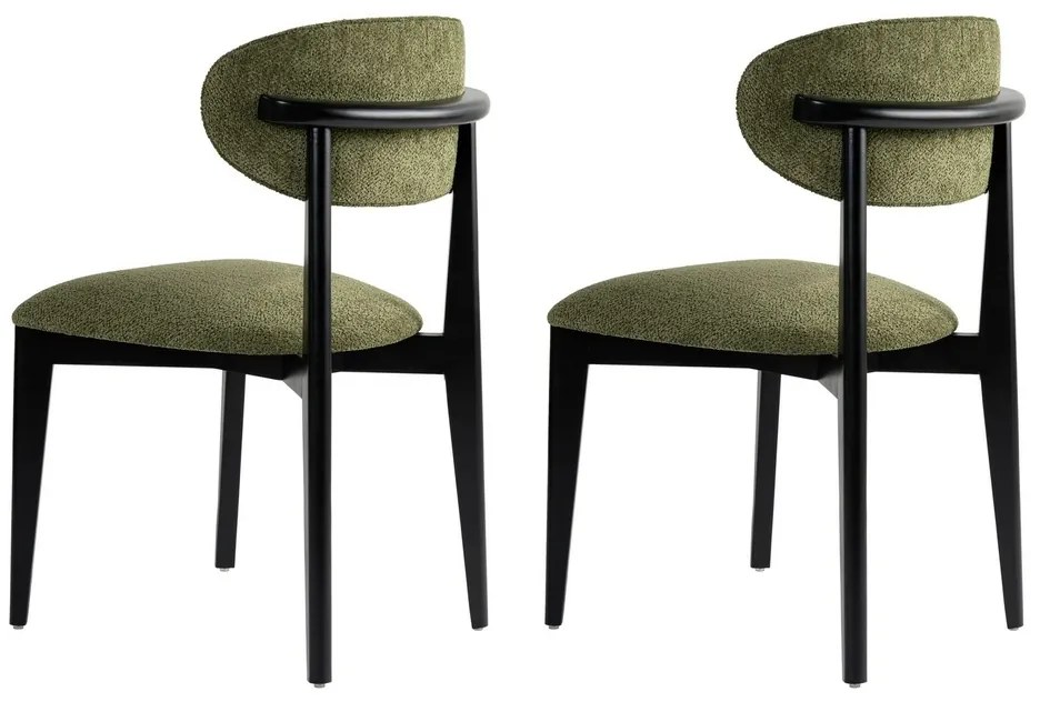 Set de scaune de sufragerie Lionte Green andBlack, 2 bucăți