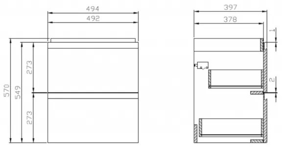 Cersanit S929-012 - Dulap pentru lavoar MODUO 49,4x39,7 cm, alb