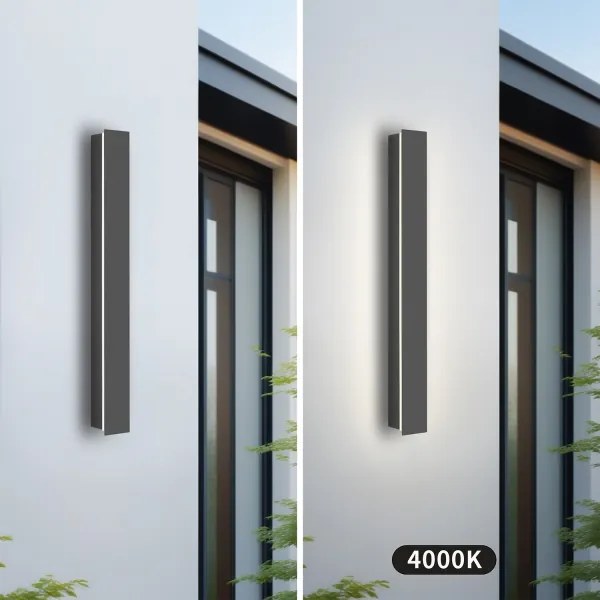 Brilagi - LINEAR Aplică LED de perete pentru exterior, 12W, 230V, 4000K, IP65, antracit
