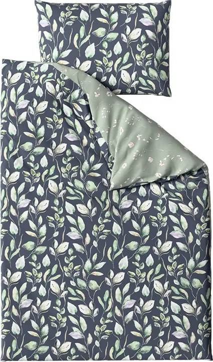 Lenjerie de pat din microfibra SILVANE negru-verde Dimensiune lenjerie de pat: 70 x 90 cm | 140 x 220 cm