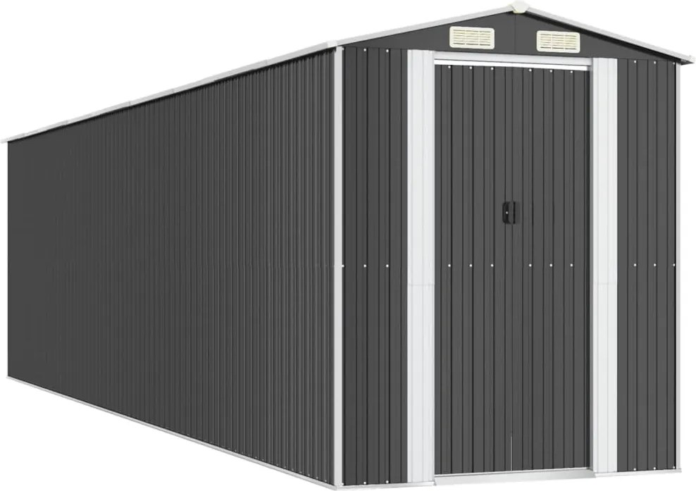 vidaXL Șopron de grădină, antracit, 192x772x223 cm, oțel galvanizat