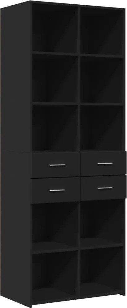 vidaXL Dulap înalt, negru, 70x42,5x185 cm, lemn prelucrat