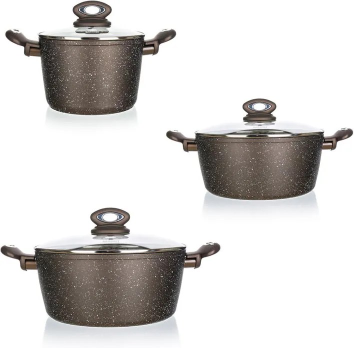 Oala cu capac si cu suparafata neaderenta PREMIUM Dark Brown, BANQUET volum 3,75 l