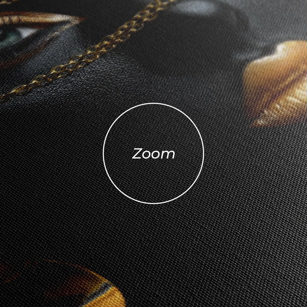 Tablou Canvas, 50x70cm, Dormitor si Living, Femei, Black and Gold, Gold Chain Woman