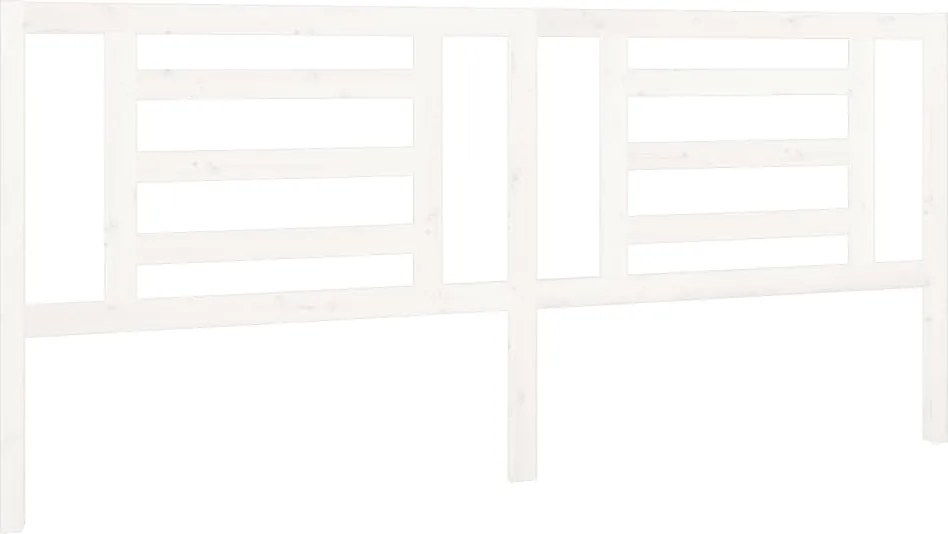 vidaXL Tăblie de pat, alb, 206x4x100 cm, lemn masiv de pin