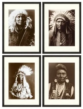 Tablou 4 piese Framed Art Indian Chief Portraits