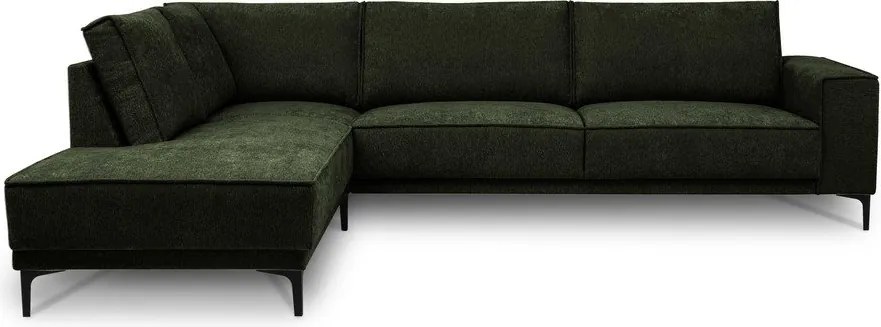 Colțar verde cu tapițerie din chenille (cu colț pe partea stângă/în formă de ”L”) Copenhagen – Scandic