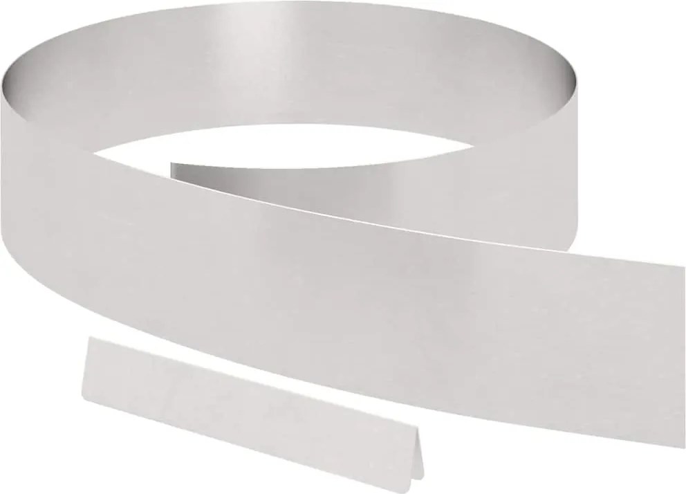 vidaXL Margine pentru gazon 4 pcs Argintiu 450 x 0.05 x 15 cm
