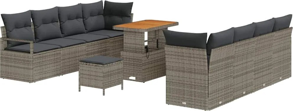 vidaXL Set de canapele pentru grădină cu pernă Gri 90 x 55 x 71 cm