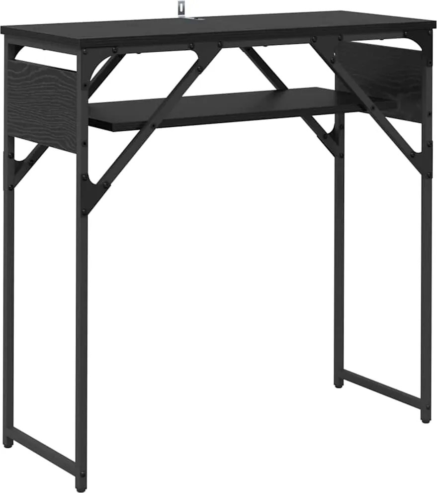 vidaXL MasaConsole Stejar Negru 75x30x75cm Lemn compozit