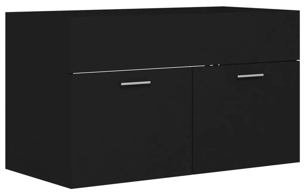 804657 vidaXL Dulap de chiuvetă, negru, 80x38,5x46 cm, PAL