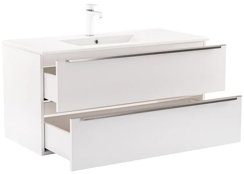 Dulap inferior Vario Trim 100 cu lavoar alb-alb