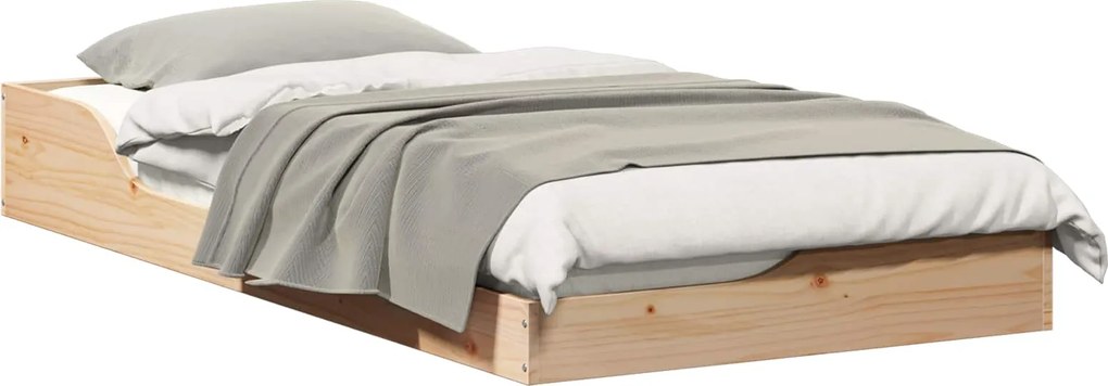 vidaXL Cadru de pat Maro 75 x 190 cm Lemn de pin masiv