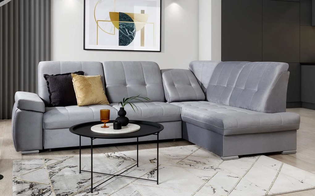Colțar lemn masiv Extensibil Theo 272x192cm Ladă Depozitare Personalizabil - Gojo 04, Dreapta