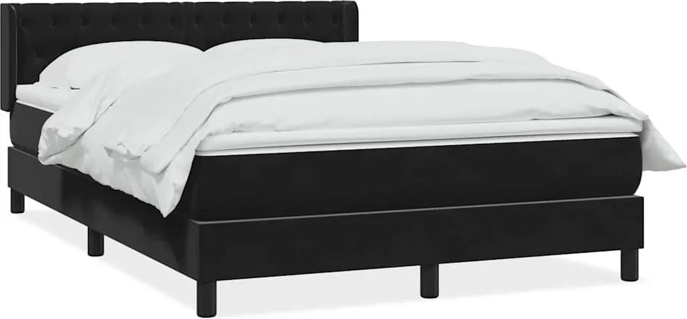 vidaXL Pat box spring cu saltea, negru, 160x210 cm, catifea