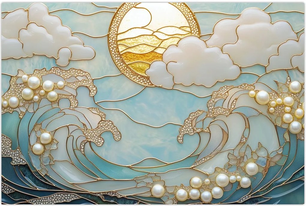 Tablou - Perle 3D în Ocean (90x60 cm)