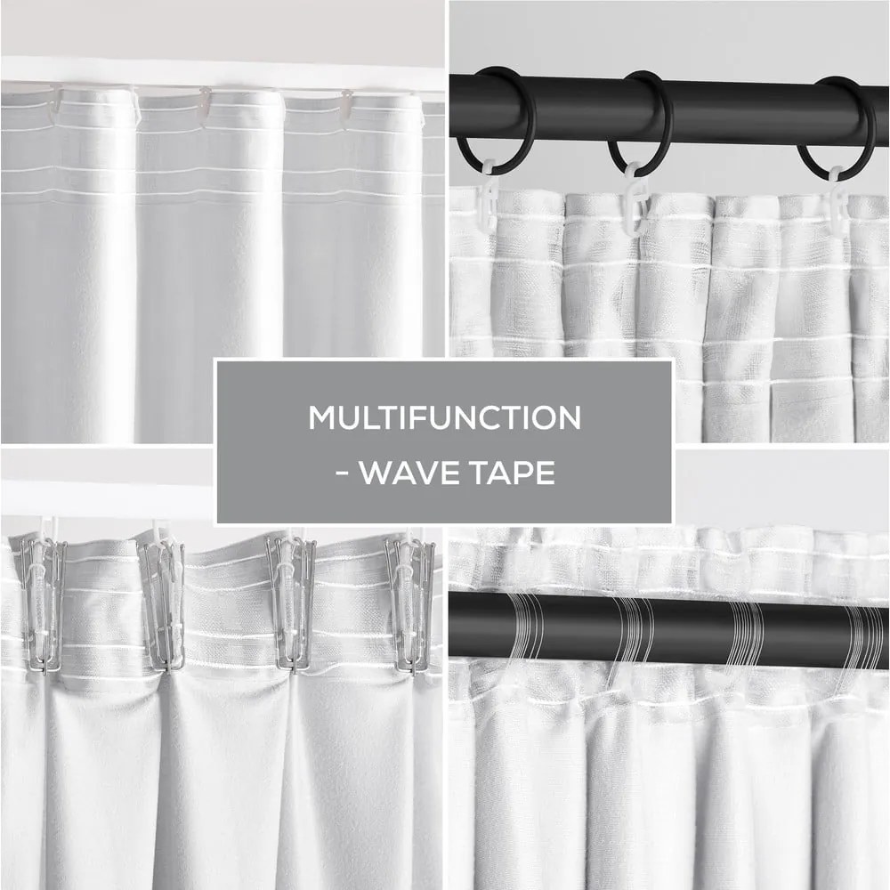 Draperie albă dimout (semi-opacă) din catifea 140x245 cm Pleat – Restilo