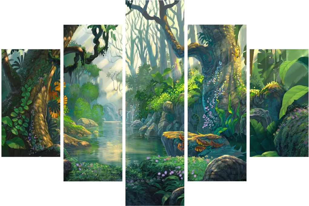 Tablou - Ilustrare pădure tropicală (150x105 cm)