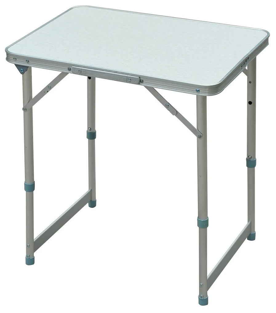 Outsunny Masă de Camping Pliabilă, Masă Universală, Masă de Transport pentru Grădină, Masă Pliabilă Reglabilă, Aluminiu + MDF Alb 60 x 45 x 47,5/64 cm | Aosom Romania