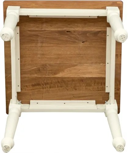 Masa fixa, L80 80 H78 cm, culoare nuc alb antic, Lemn Masiv