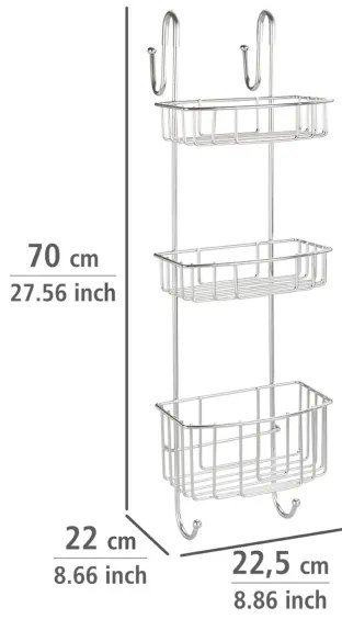 WENKO 24422100 - Poliță OLESI 22,5 x 70 cm, inox/argintiu