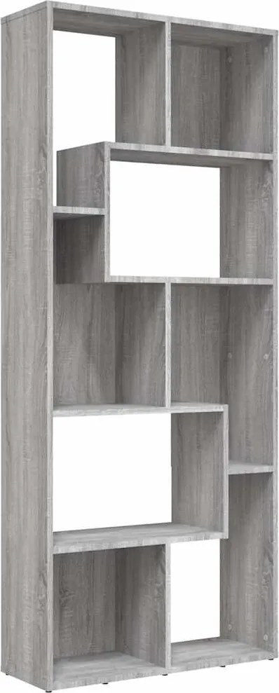 vidaXL Bibliotecă, gri sonoma, 67x24x161 cm, lemn prelucrat