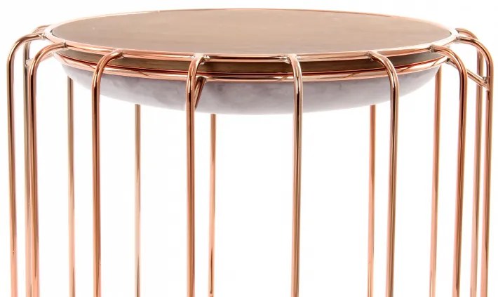 Taburet tapitat/masuta de cafea rotund/a Comfortable 50x50x45 cm gri deschis