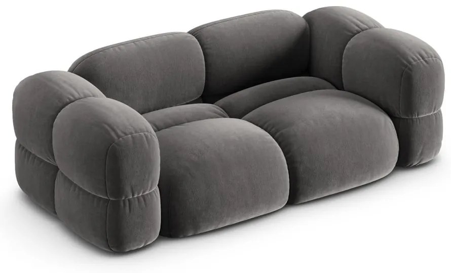 Canapea gri cu tapițerie din catifea 210 cm Loretto – Cosmopolitan Design