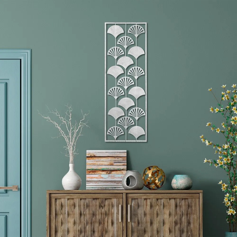 Decorațiune de perete din metal 32x90 cm Gingko – Wallity