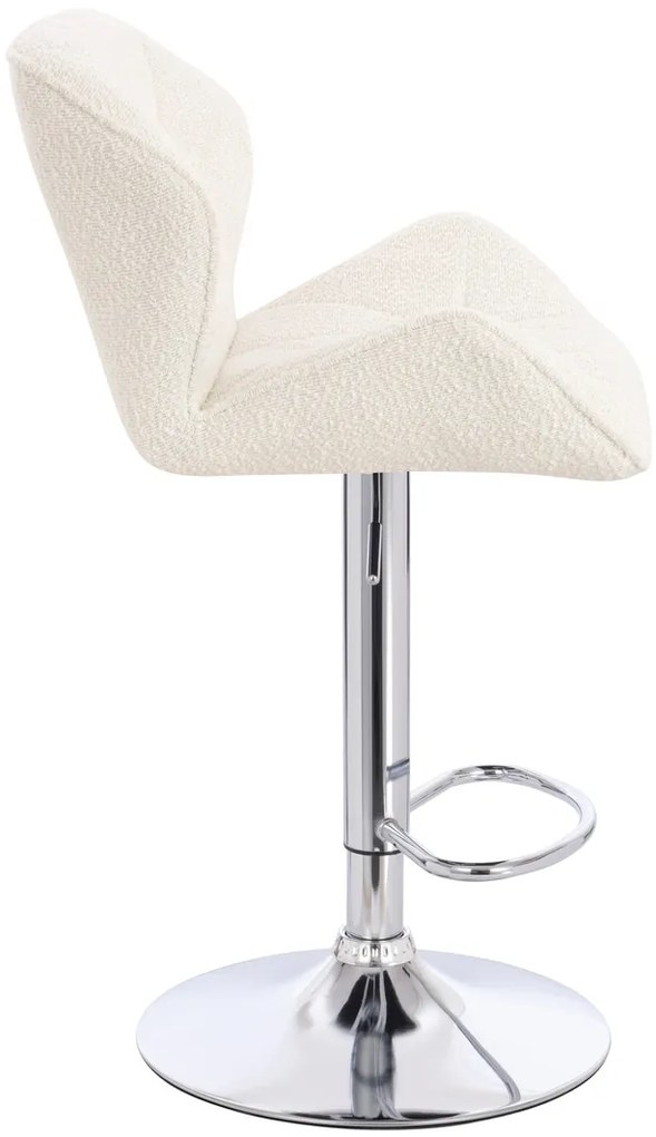 HR111W Scaun Crem Boucle cu Bază Cromata