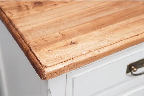 Comoda, L100 45 H106 cm, alb antic natur antic, , lemn masiv