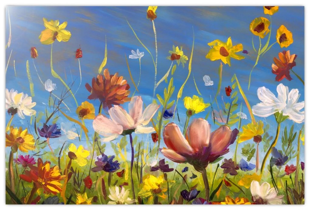 Tablou cu luncă înflorită (90x60 cm)