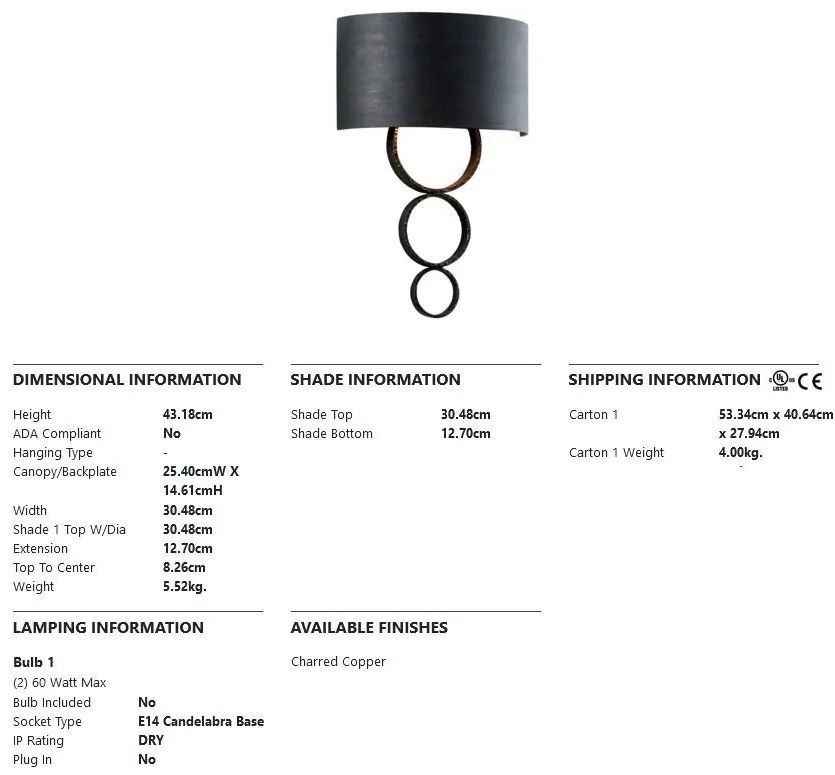 Aplica de perete LUX, realizata manual, design rustic RIVINGTON