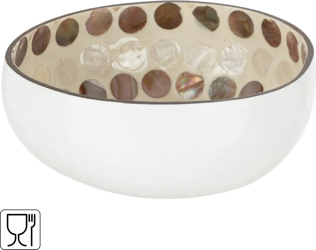 Bol de plastic KOKO 13 cm, maro-alb