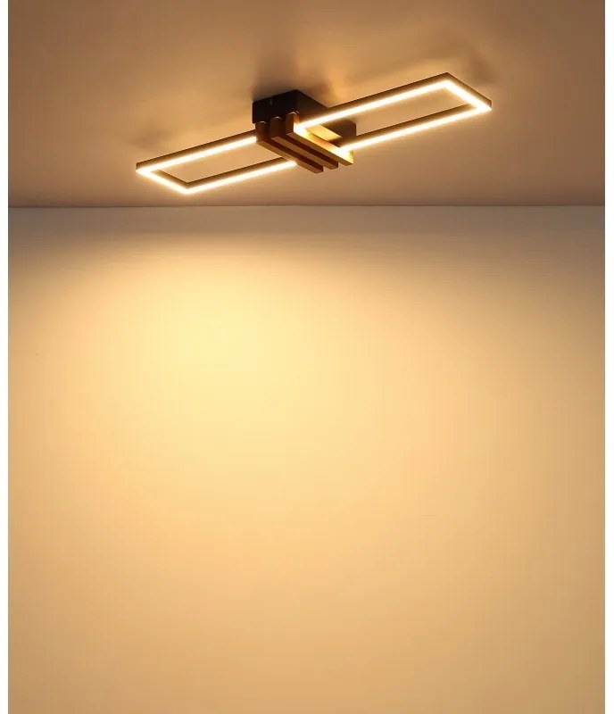 Plafoniera LED riflaj aluminiu cu efect de lemn DAKARI I