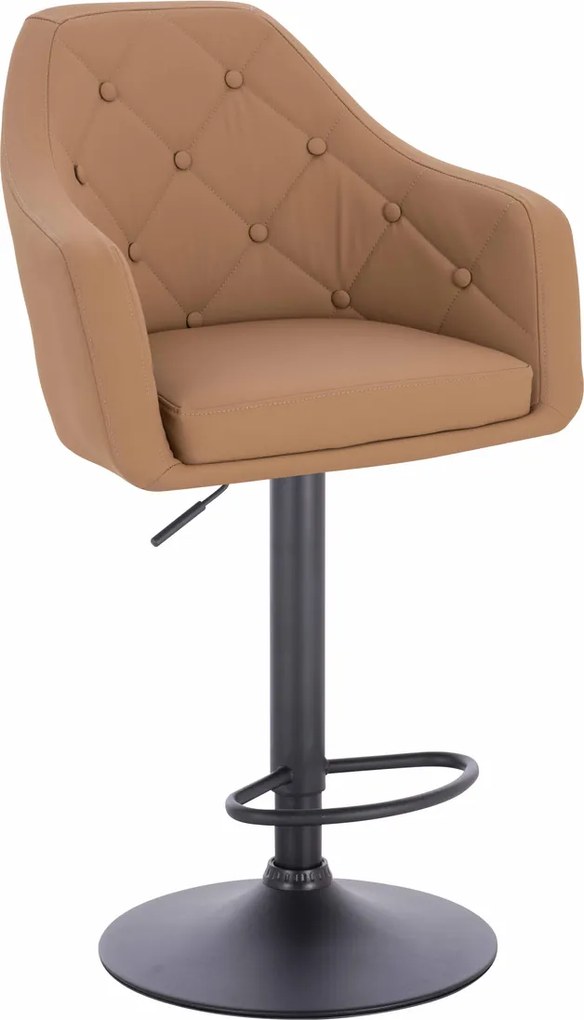 HR831W Scaun Caramel Piele Ecologica Premium Soft cu Bază Neagră